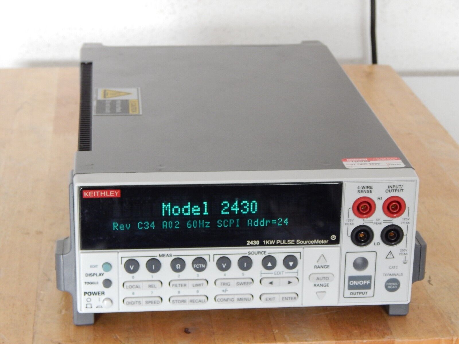 Keithley 2430 1kW Pulse Mode SourceMeter to 100V & 10A, REV C34, OEM NIST Cal Keithley 2430 1kW Pulse Mode SourceMeter to 100V & 10A, REV C34, OEM NIST Cal